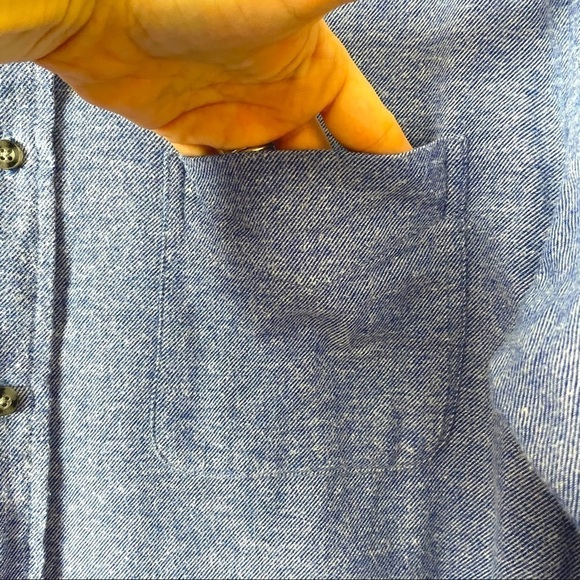 John Bartlett Men’s Flannel Button Down Shirt – Blue, Size Medium - Picture 3 of 9